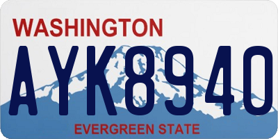 WA license plate AYK8940