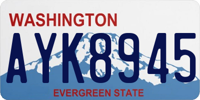 WA license plate AYK8945