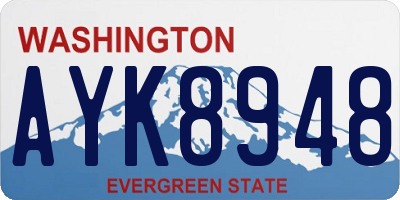 WA license plate AYK8948