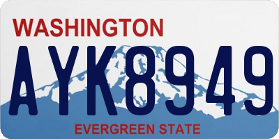 WA license plate AYK8949