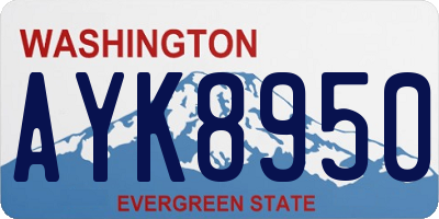 WA license plate AYK8950