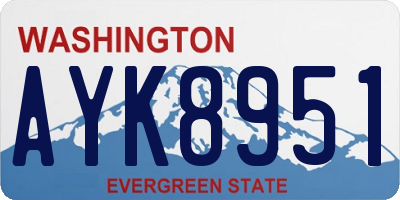WA license plate AYK8951