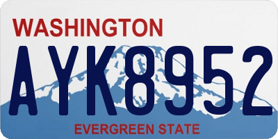 WA license plate AYK8952