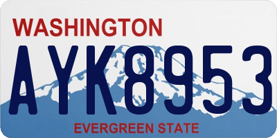 WA license plate AYK8953