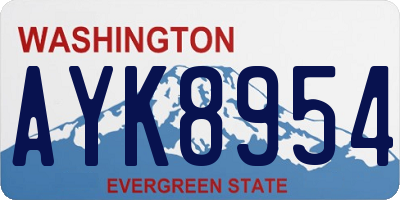 WA license plate AYK8954