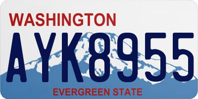 WA license plate AYK8955