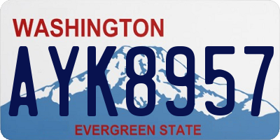 WA license plate AYK8957