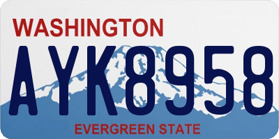 WA license plate AYK8958