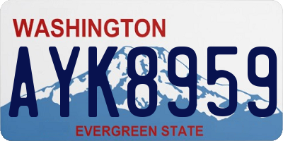 WA license plate AYK8959