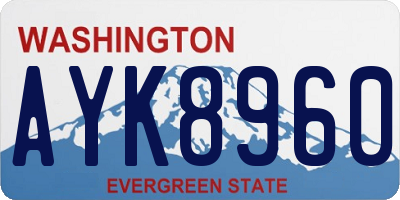 WA license plate AYK8960