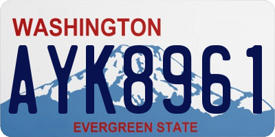 WA license plate AYK8961