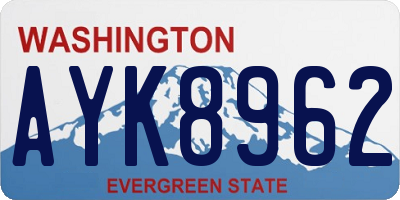 WA license plate AYK8962