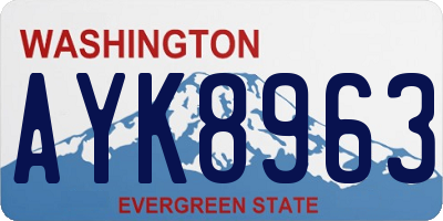 WA license plate AYK8963