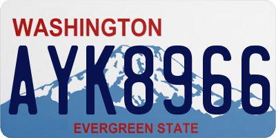 WA license plate AYK8966