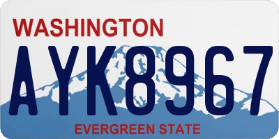 WA license plate AYK8967