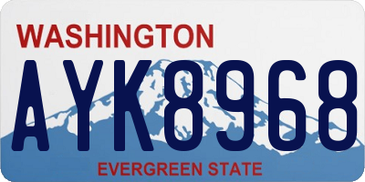 WA license plate AYK8968