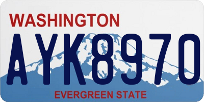 WA license plate AYK8970