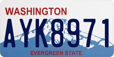 WA license plate AYK8971