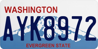 WA license plate AYK8972