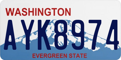 WA license plate AYK8974