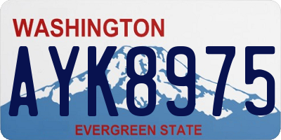 WA license plate AYK8975