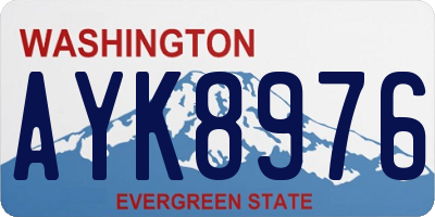 WA license plate AYK8976