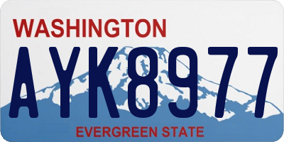 WA license plate AYK8977