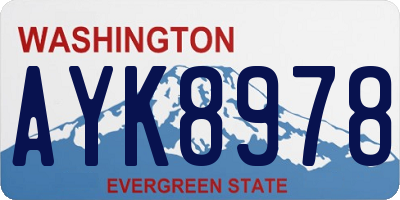 WA license plate AYK8978