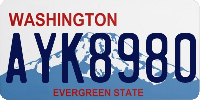 WA license plate AYK8980