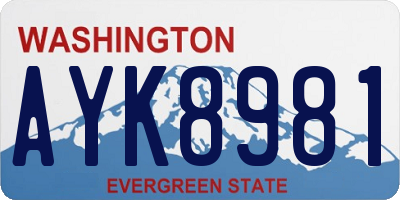 WA license plate AYK8981