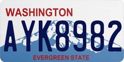 WA license plate AYK8982