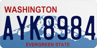 WA license plate AYK8984