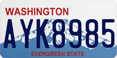 WA license plate AYK8985