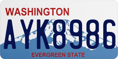 WA license plate AYK8986