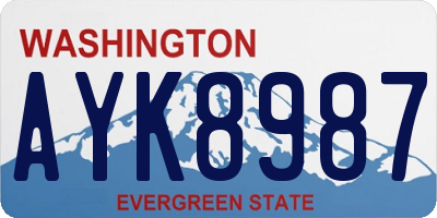 WA license plate AYK8987