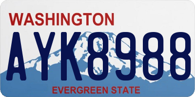 WA license plate AYK8988