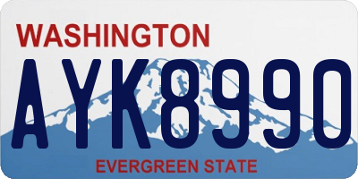 WA license plate AYK8990