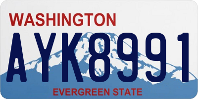 WA license plate AYK8991