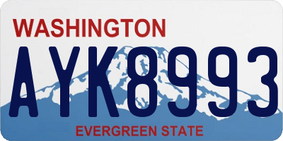 WA license plate AYK8993