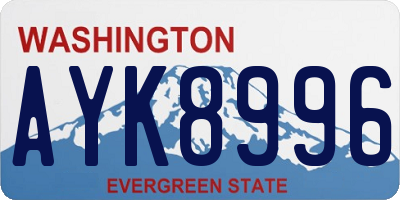 WA license plate AYK8996