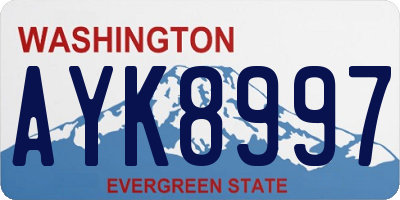 WA license plate AYK8997