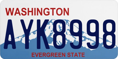 WA license plate AYK8998