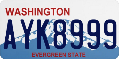 WA license plate AYK8999