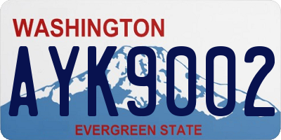 WA license plate AYK9002