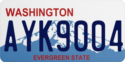 WA license plate AYK9004