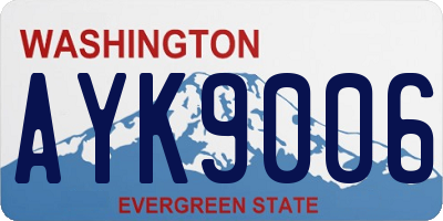 WA license plate AYK9006