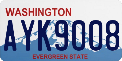 WA license plate AYK9008