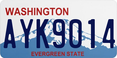 WA license plate AYK9014