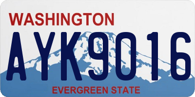 WA license plate AYK9016