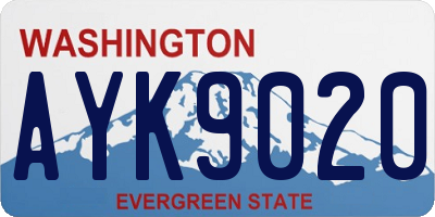 WA license plate AYK9020